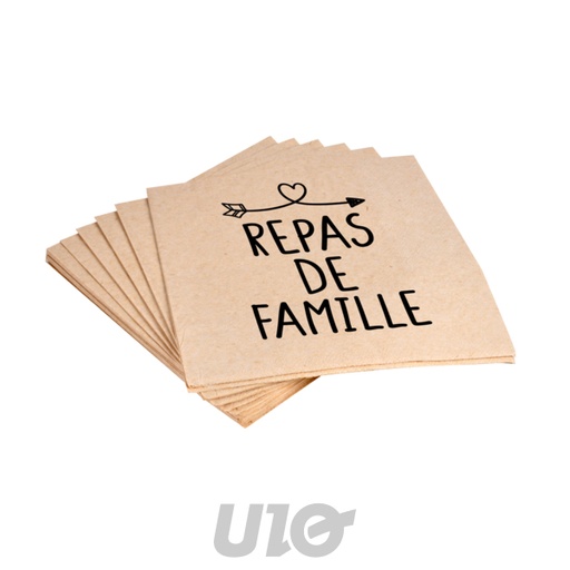 Homea Lot 20 Serviettes Bambou 3 Plis 33x33cm Repas Famille Naturel