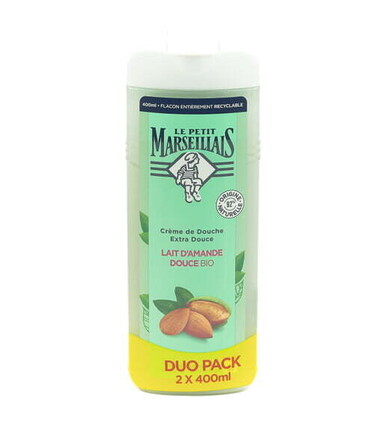 LE PETIT MARSEILLAIS GEL DOUCHE 2X400ML LAIT D'AMANDE - DUO PACK