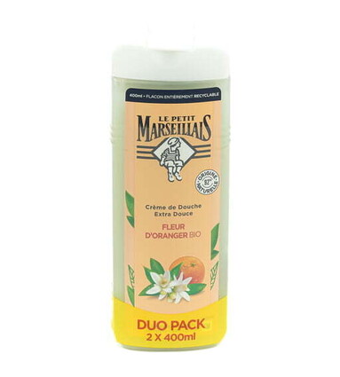 LE PETIT MARSEILLAIS CRÈME DOUCHE 2X400ML FLEUR D'ORANGER - DUO PACK