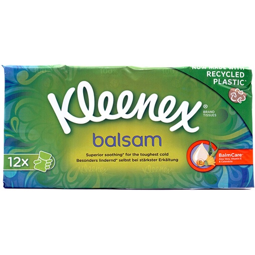 KLEENEX MOUCHOIRS BALSAM 12 ETUIS DE 9 PIÈCES