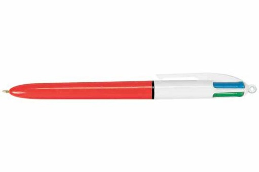 Stylo Bille BIC 4 Couleurs Pointe Fine Rouge