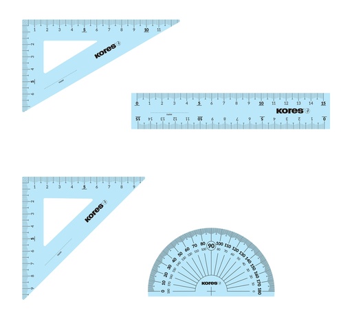 KORES SET DE TRACAGE/RÈGLES 15 CM