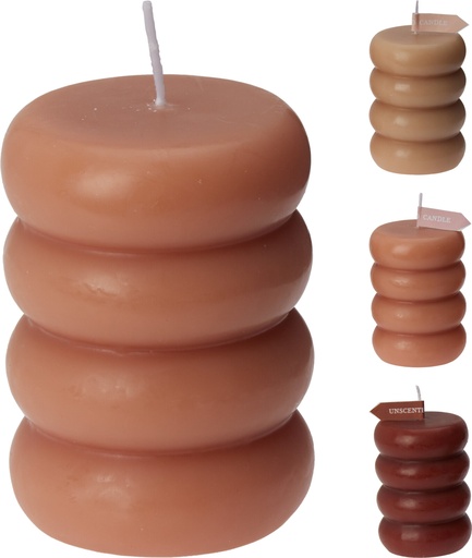 BOUGIE PILIER - D75X107MM - DISPONIBLES EN 3 COULEURS