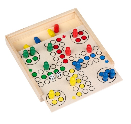 JEU DE LUDO EN BOIS - 15x15CM