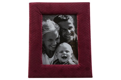 CADRE PHOTO BORDEAUX - EN VELOUR - 18X5XH48CM - 13X18