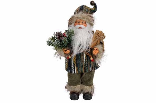 PÈRE NOËL - VERT - 20X13XH31CM - EN POLYESTER