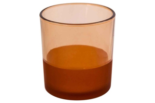 BOUGEOIR EN VERRE - SPRAYED PEACH D7XH8CM