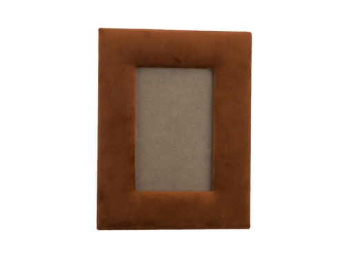 CADRE PHOTO VELOURS - COGNAC 17X2,5XH22CM - RECTANGLE - EN BOIS