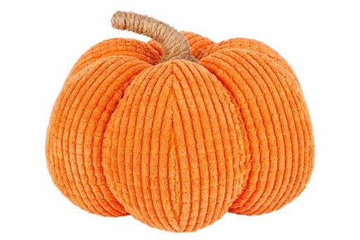 CITROUILLE ORANGE EN TEXTILE ET CORDE - 20X20XH20CM