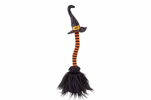 BALAI CHANTANT ET TOURNANT - NOIR ORANGE - 10X10XH43CM - 3 PILES AA (NON INCLUSES)