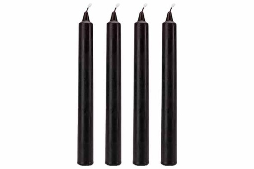 SET DE 4 BOUGIES - BLOOD DRIPPING - NOIR 2X2XH20CM - 7 HEURES