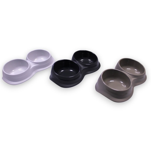 GAMELLE DOUBLE WAVE - 29,5x16x6,5CM - CAPACITÉ 0,340L x 2 - ANTHRACITE, TAUPE OU GRIS