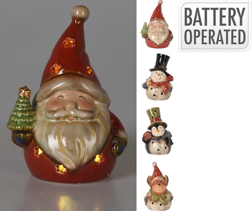 FIGURINE DE NOËL LED - 17CM - 4 MODÈLES DISPONIBLES