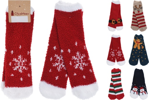 CHAUSSETTES DE NOEL - TAILLE UNIQUE - 6 DESIGN DISPONIBLES