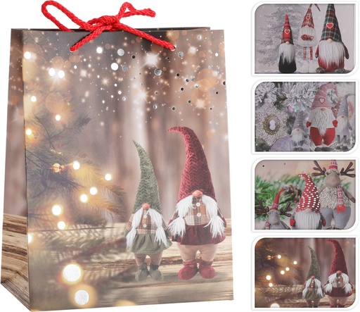 SAC CADEAU DE NOËL - 18x23x11.5CM - 4 MODÈLES DISPONIBLES