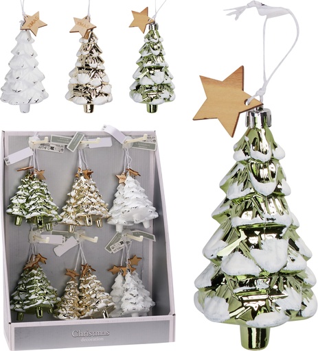 SAPIN DE NOËL À SUSPENDRE - 12X6CM - 3 MODÈLES DISPONIBLES