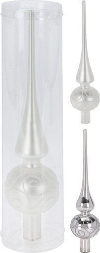 POINTE DE SAPIN ARGENTÉE - 25CM - 2 MODÈLES DISPONIBLES
