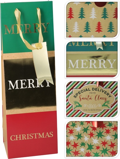 SAC CADEAU POUR BOUTEILLE - 4 MODÈLES DISPONIBLES