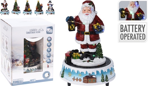 SCÈNE DE NOËL - EN POLYRÉSINE - 25X18X18CM - SUR PILES - 5 MODÈLES DISPONIBLES