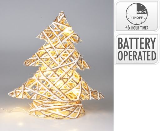 SAPIN DE NOËL LED - 30CM - GRIS - SUR PILES