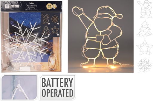ÉCLAIRAGE DÉCORATIF AVEC 24 LED - 4 MODÈLES DISPONIBLES - SUR PILES - 51X43x2CM