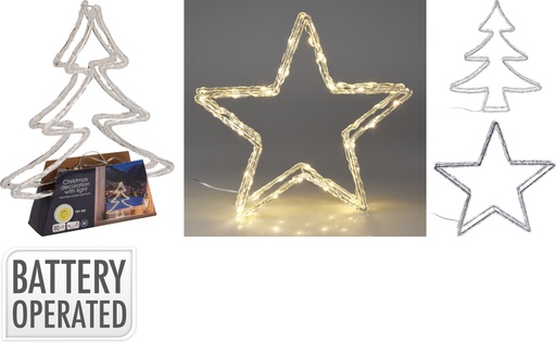 ÉCLAIRAGE DE NOËL AVEC 50 LED - 2 MODÈLES DISPONIBLES - SUR PILES -  33X28X5CM