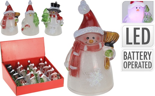 FIGURINES NOËL - LED - MULTICOULEURS - SUR PILE