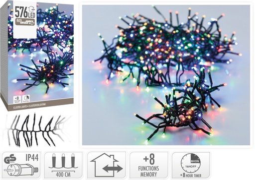 GUIRLANDE À LED - 576 LED - MULICOULEURS - 400CM - SUR SECTEUR - AVEC TIMER