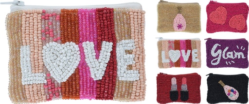 POCHETTE EN PERLES - 8X12CM - 6 MODÈLES DISPONIBLES