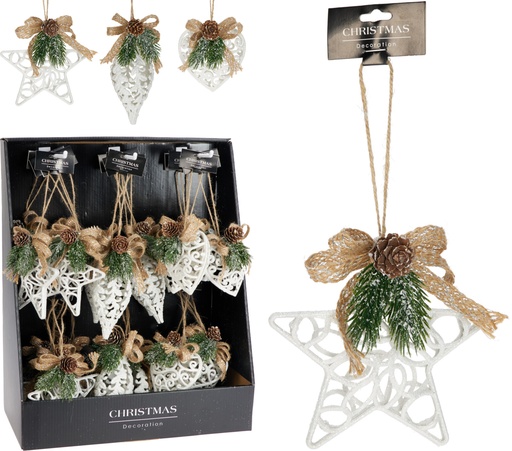 DÉCORATION À SUSPENDRE NOEUD - 15CM - 3 MODÈLES DISPONIBLES