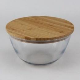 [TS-23SSLW170ZM] BOL EN VERRE 1050ML AVEC COUVERCLE EN BAMBOU