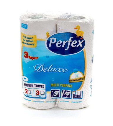 Perfex Deluxe Essuie-tout 2 Rouleaux 3 Épaisseurs Ultra Absorbant Multi-usages