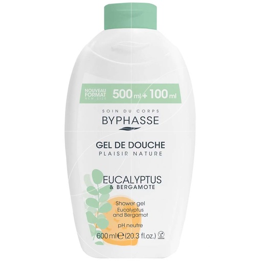 BYPHASSE GEL DOUCHE 600ML EUCALYPTUS ET BERGAMOTE