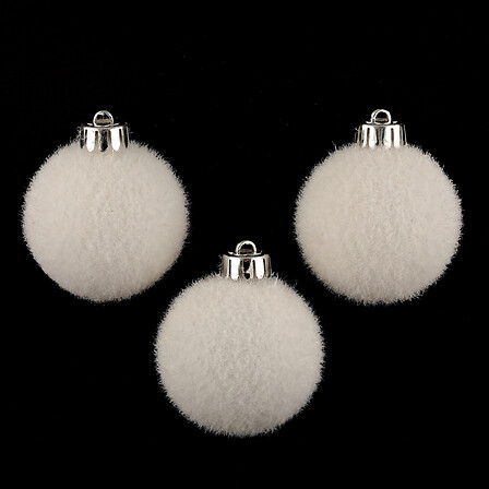 BOULES DE NOËL - PLASTIQUE EFFET NEIGE - 3 PIÈCES - 60MM