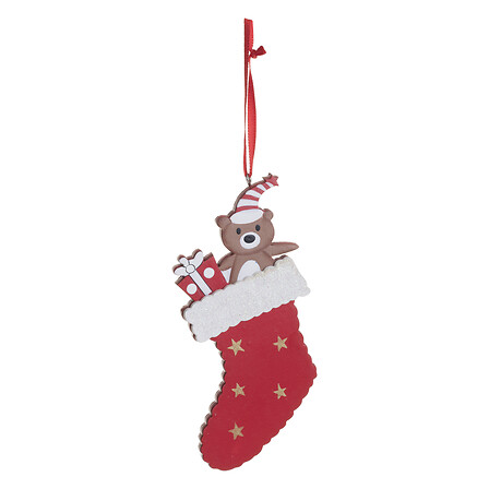 SUJET DE NOËL EN BOIS BOTTE OU PÈRE NOËL - AVEC PAILLETTES - 2 MODÈLES DISPONIBLES - L5,8xP0,7xH13CM