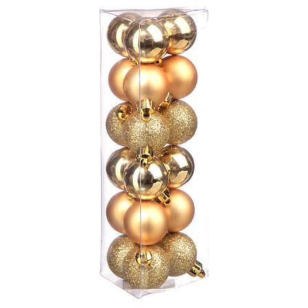 BOULES DE NOËL - 30MM - 18 PIÈCES - OR