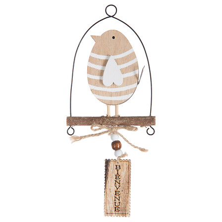 SUJET DE NOËL OISEAU OU HIBOUX EN BOIS ET MÉTAL - L8,5xP1,2xH22CM