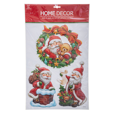 STICKERS PÈRE NOËL OU BONHOMME DE NEIGE EN RELIEF - 29X41CM