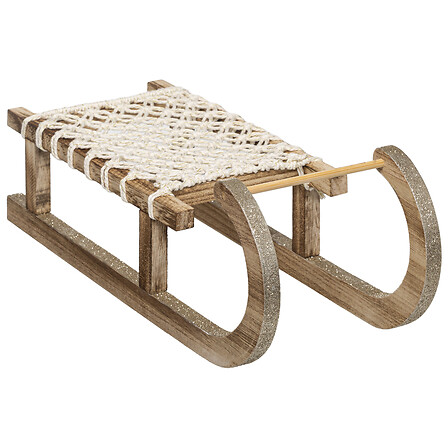 LUGE EN BOIS ET CORDE - L40CM