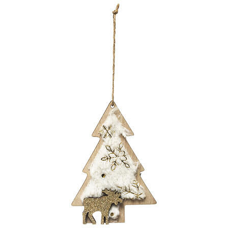 SUJET DE NOËL EN BOIS SAPIN AVEC ÉLAN OU ÉTOILE - 2 MODÈLES DISPONIBLES - L8xP1,5xH11CM