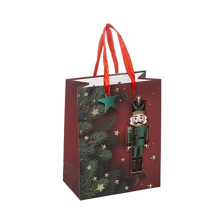 SAC CADEAU AVEC MOTIF CASSE NOISETTE  -  L18xP10xH23CM