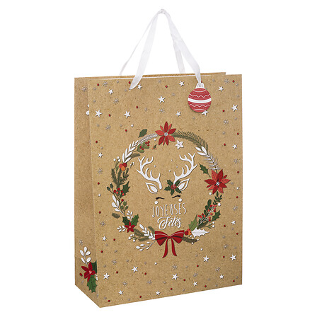 SAC CADEAU EN PAPIER KRAFT - L33xP15xH46CM