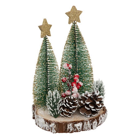 COMPOSITION SAPIN DE TABLE EN RONDIN DE BOIS - H21CM