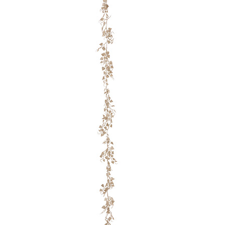GUIRLANDE DE NOËL EN PLASTIQUE - FEUILLES - OR - 180CM