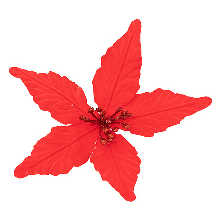 SUJET DE NOËL POINSETTIA ROUGE - 20CM