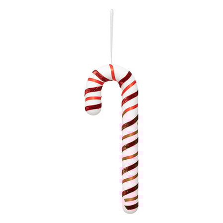SUJET DE NOËL EN PLASTIQUE SUCRE D'ORGE - BLANC ET ROUGE - H33CM