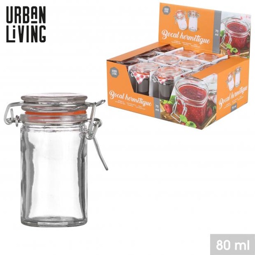 BOCAL DROIT HERMÉTIQUE AVEC CLIP - 70ML