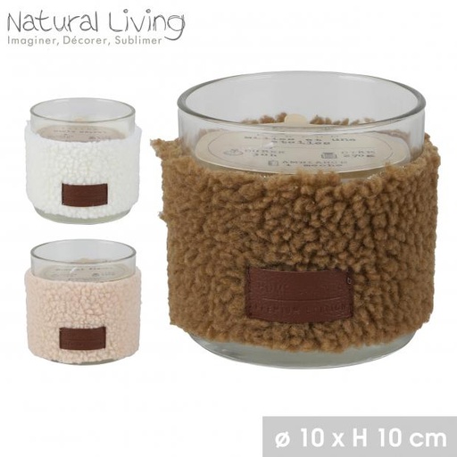 TEDDY - BOUGIE PARFUMÉE - 3 PARFUMS ASSORTIS - DIAM 10CM X H10CM