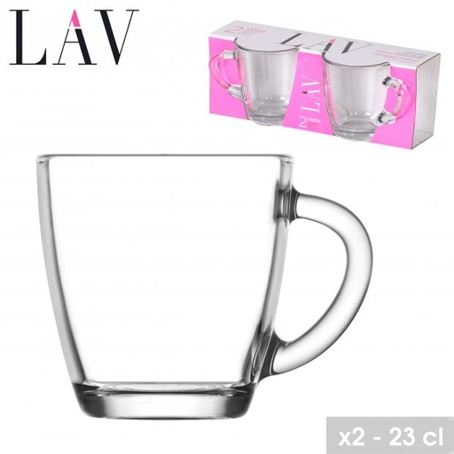 LAV VEGA - 2 MUG EN VERRE - 23CL