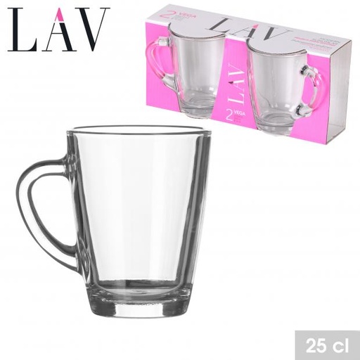 LAV VEGA - 2 MUG EN VERRE - 25CL